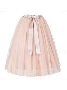 Girls Pink Tulle Tutu Midi Skirt 6 Costume Ballerina Ballet Flower Girl Wedding